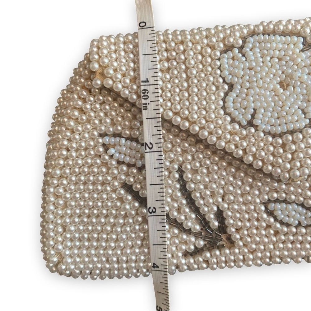 Vintage Pearl Embellished Beaded Clutch - Picture 6 of 7